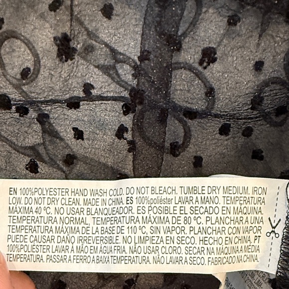 Forever 21 Black Sheer Polka Dot Blouse SZ S - Picture 2 of 3